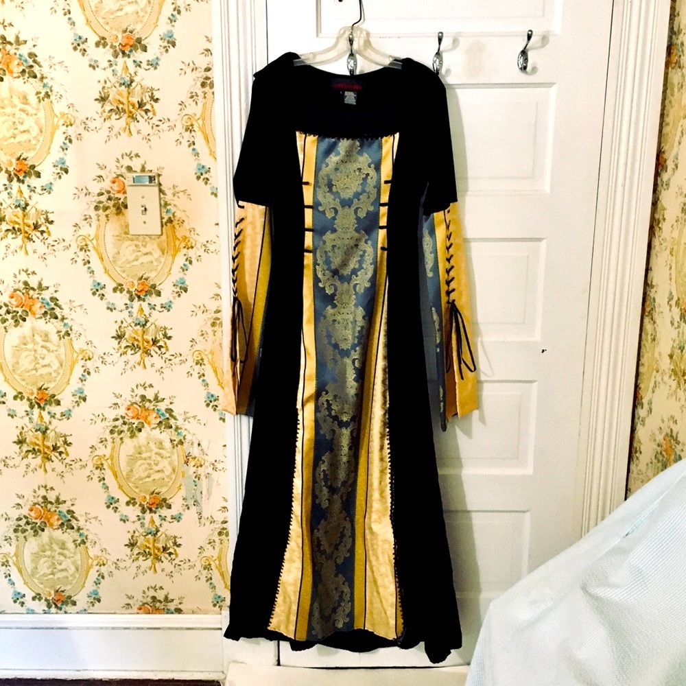 SUBTERRANEA (L) Gothic Renaissance Ladies Maxi Dress LIKE NEW * Worn 1X Cleaned